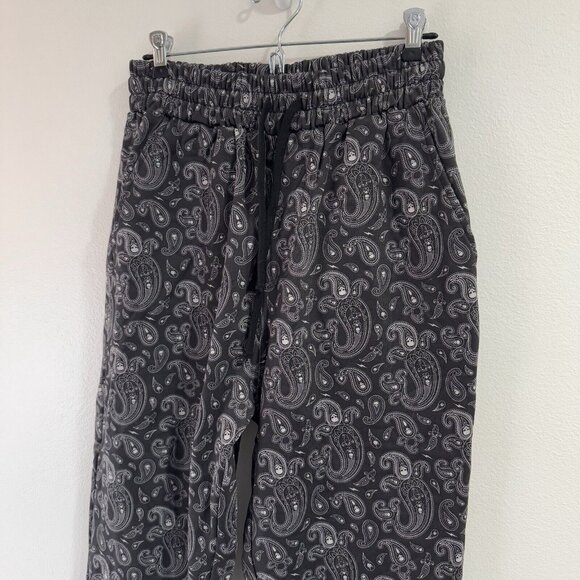 The Drive Clothing Pants M Black White Sweatpants Paisley Skull Joggers Gym - Picture 2 of 10